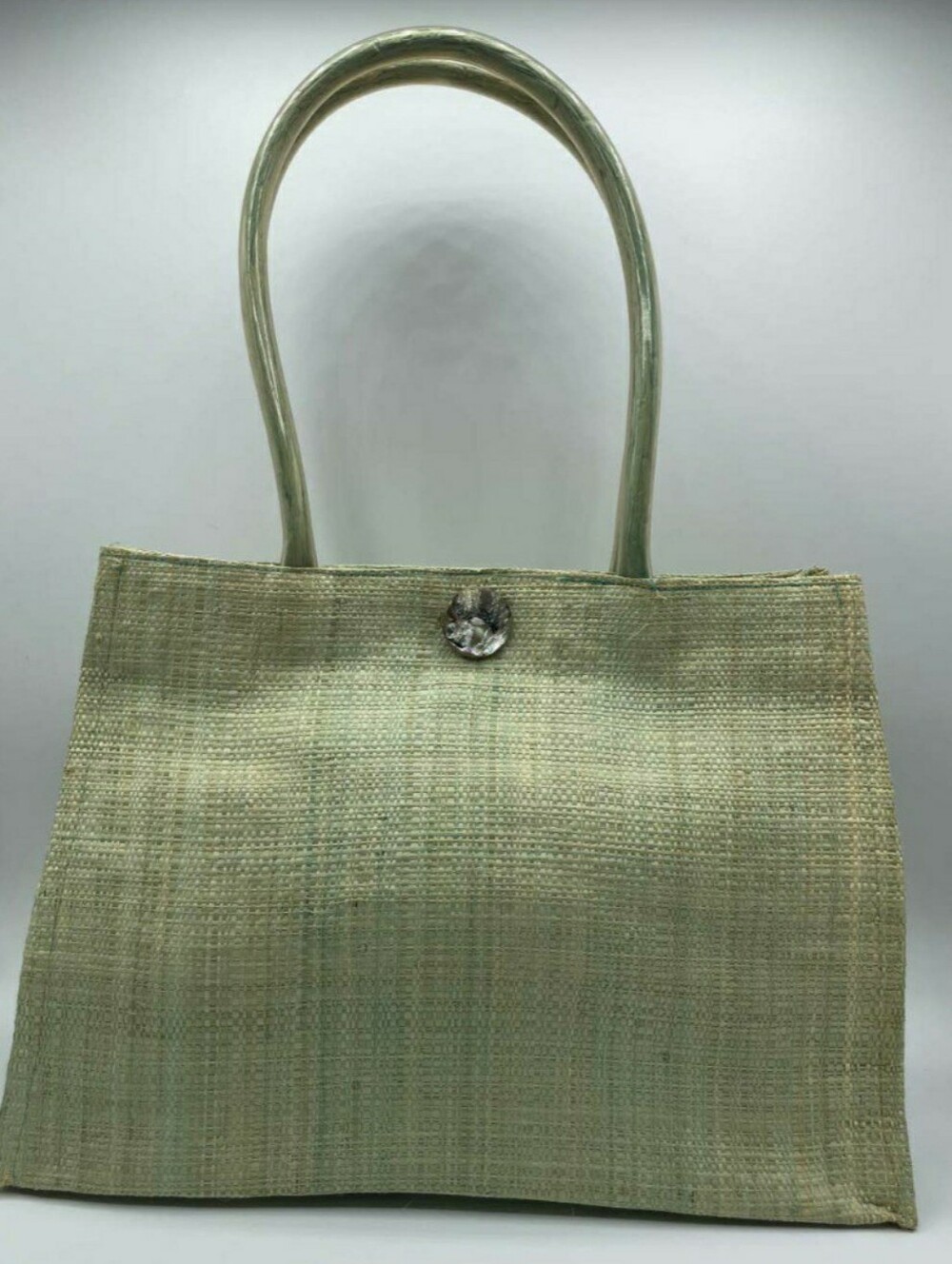 Vintage Paris Totes Woven Straw in Light Green - Elegant
